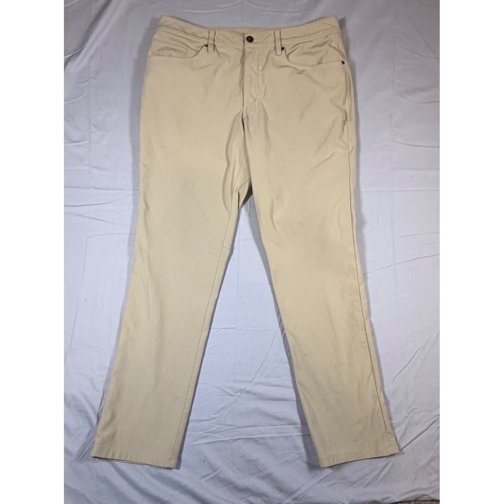 Lululemon ABC Pant Classic-Fit Warpstreme Tan Khaki Mens 34 LM5ADES